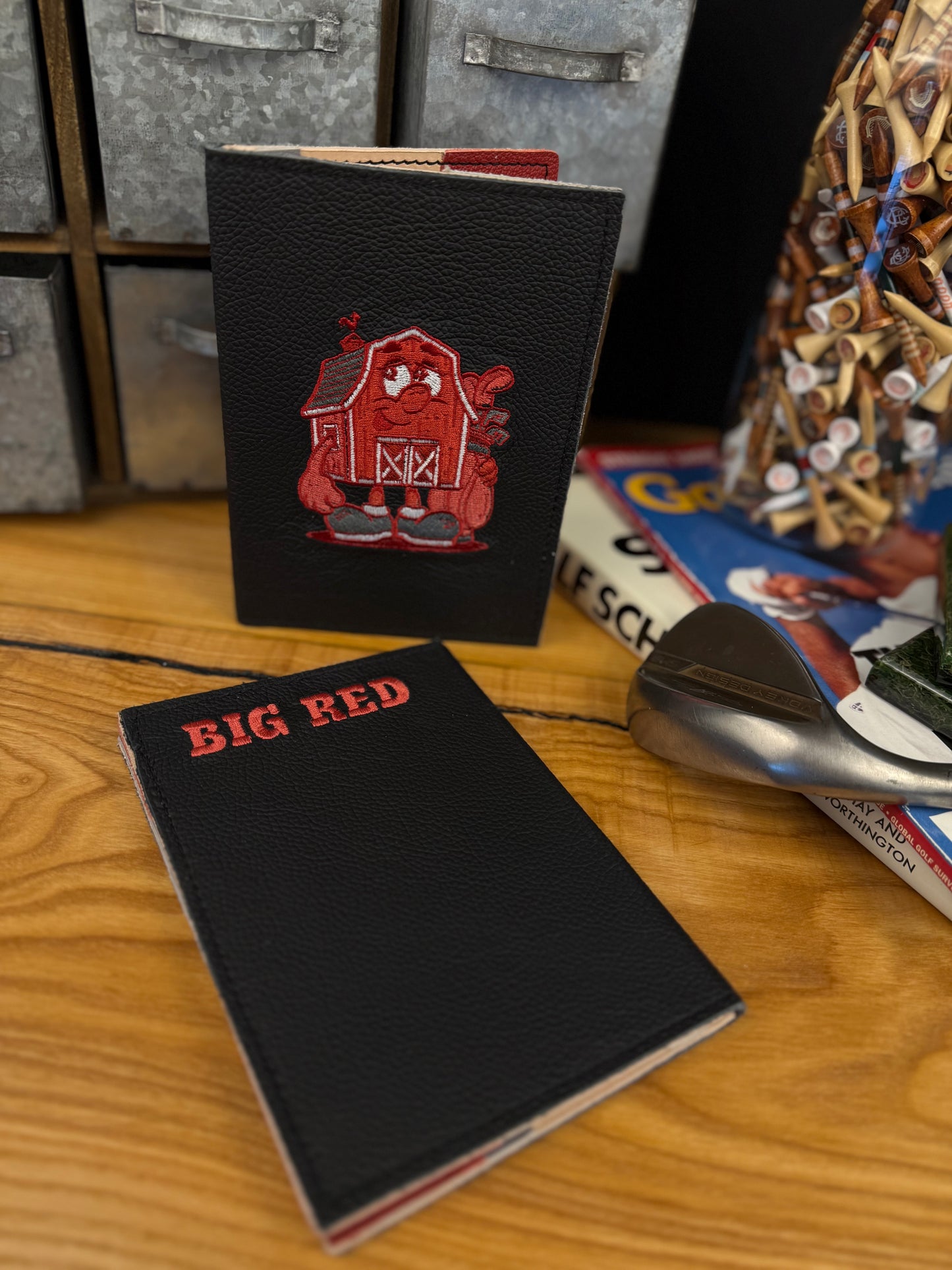 Big Red Leather Scorecard Holder