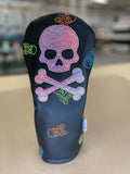 Leather Neon Skull Driver Headcover
